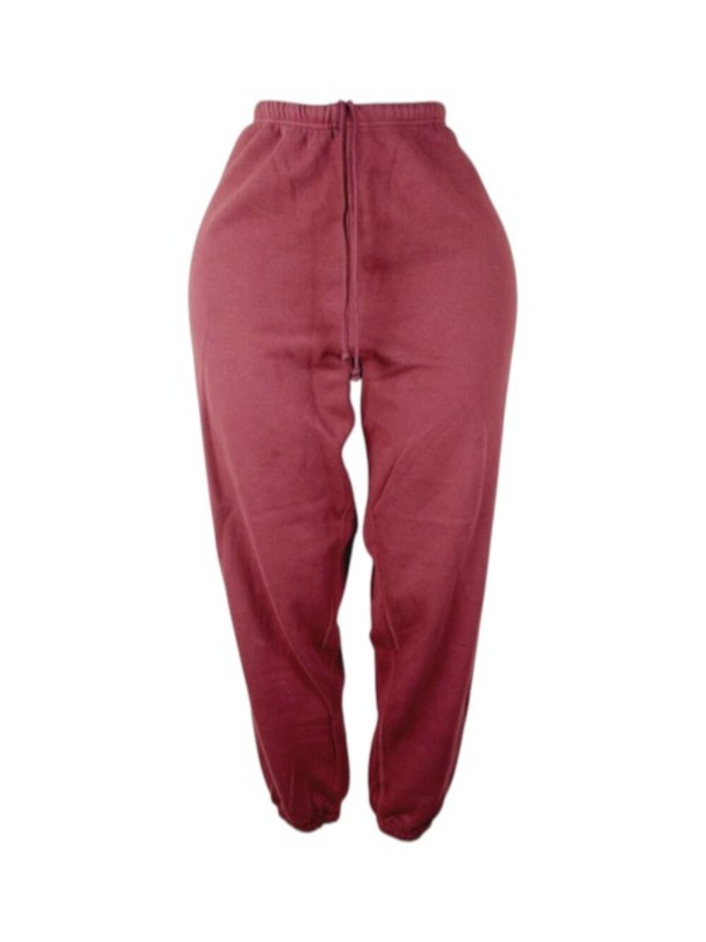 Skims Women's Dark Red Drawstring High-Waist Casual Jogger Pants Size XL